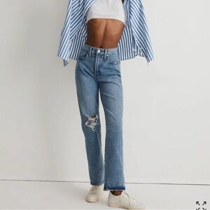 NWOT The Perfect Vintage Straight Jean in Kingsbury Wash: Knee-Rip Edition | 25